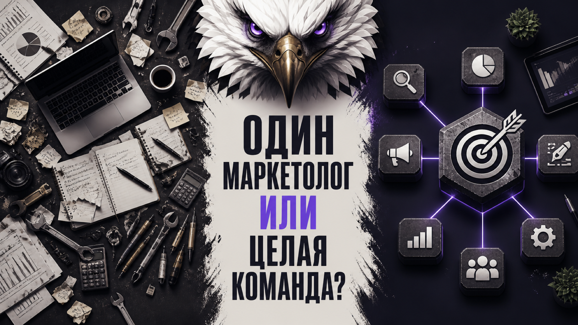 Обложка статьи «Штатный маркетолог или внешняя команда: что выбрать бизнесу»