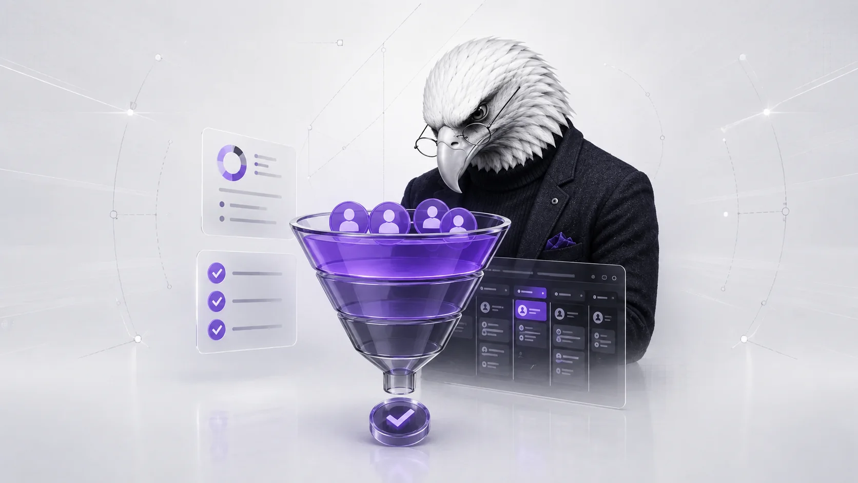 Воронка продаж и распределение клиентов по этапам в CRM